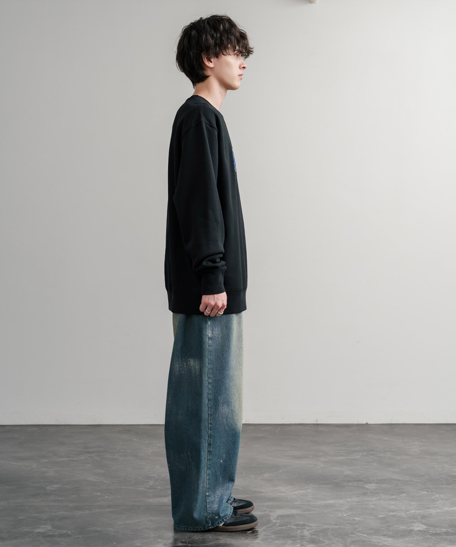 HUF ハフ ARCH APPLIQUE CREWNECK オーバーサイズ裏起毛アーチロゴアップリケ刺繍スウェットトレーナー 15059