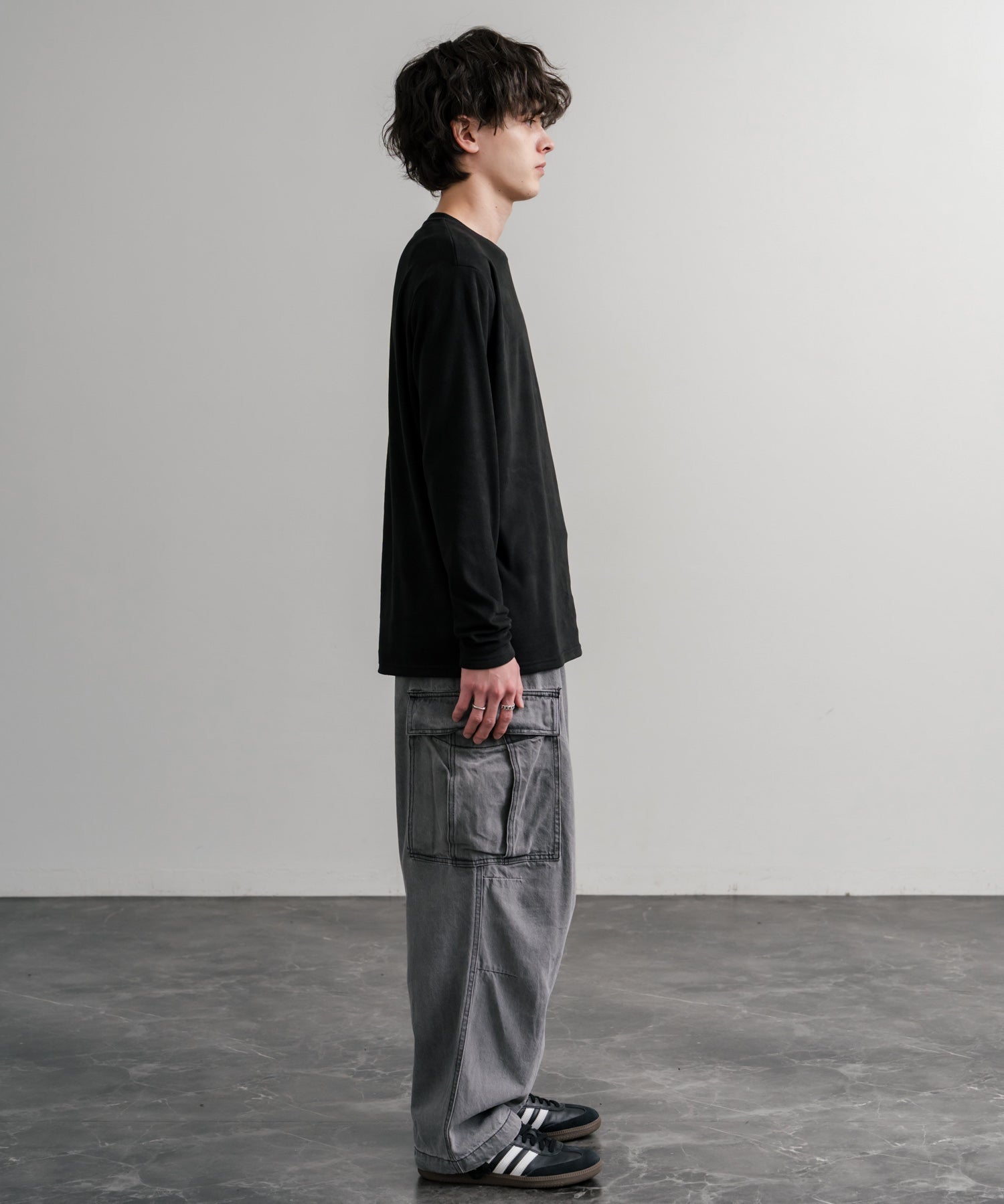 ストレッチフリースクルーネック長袖Tシャツ 14854
