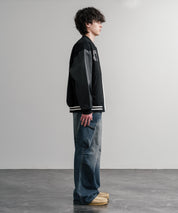 日本未展開モデル WHITE LABEL THE NORTH FACE VARSITY HEAT JACKET オーバーサイズフェイクレザー切替スタジャン/ブルゾン 15555