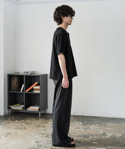 ケミカル加工 短丈 クロップド ショート丈半袖コットンヘンリーネックTシャツ 15632