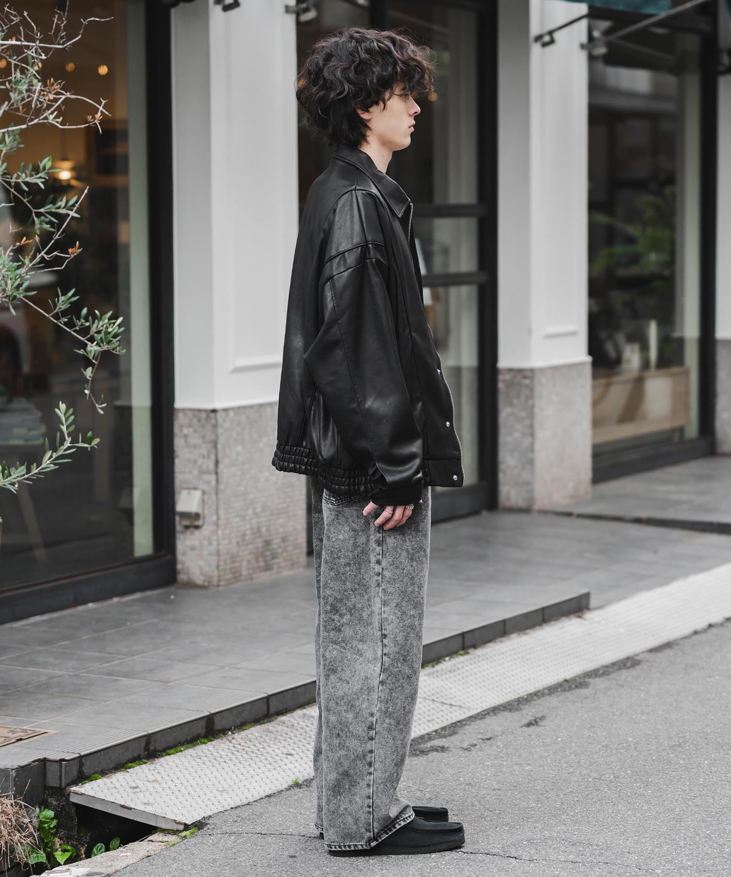 ヴィンテージライク ルーズシルエットバギーカーブデニムパンツ 15377