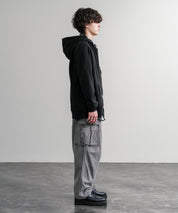 オーバーサイズ裏起毛フルジップ綿タッチパーカー 14987