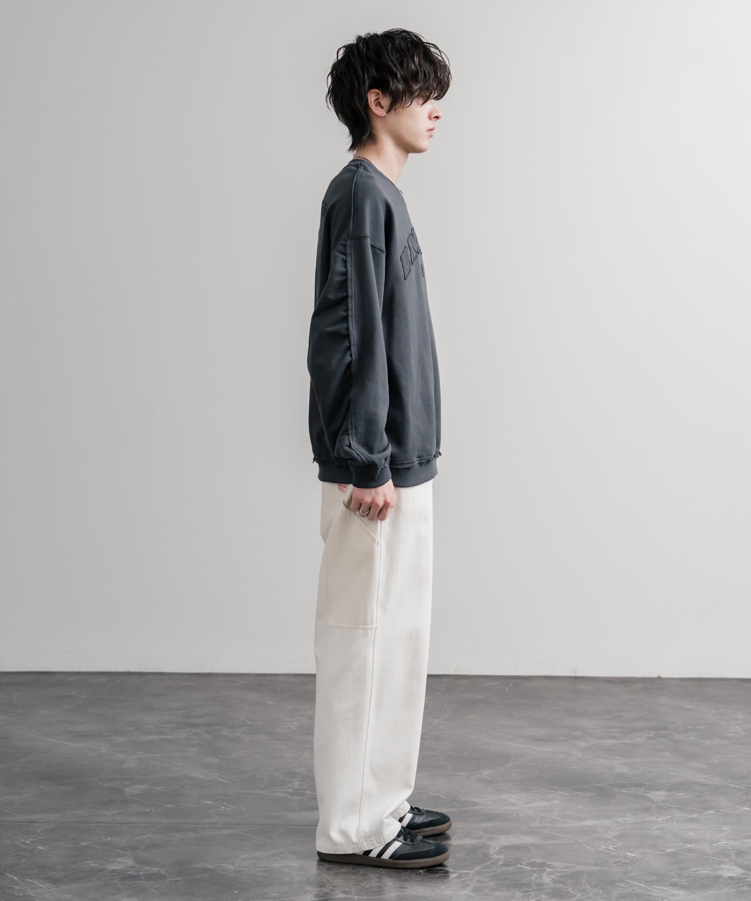 日本未展開モデル THE NORTH FACE ザ・ノースフェイス WHITE LABEL ホワイトレーベル EXPLORE SWEATSHIRTS アップリケ刺繍裏毛長袖スウェット/アーチロゴトレーナー 16595