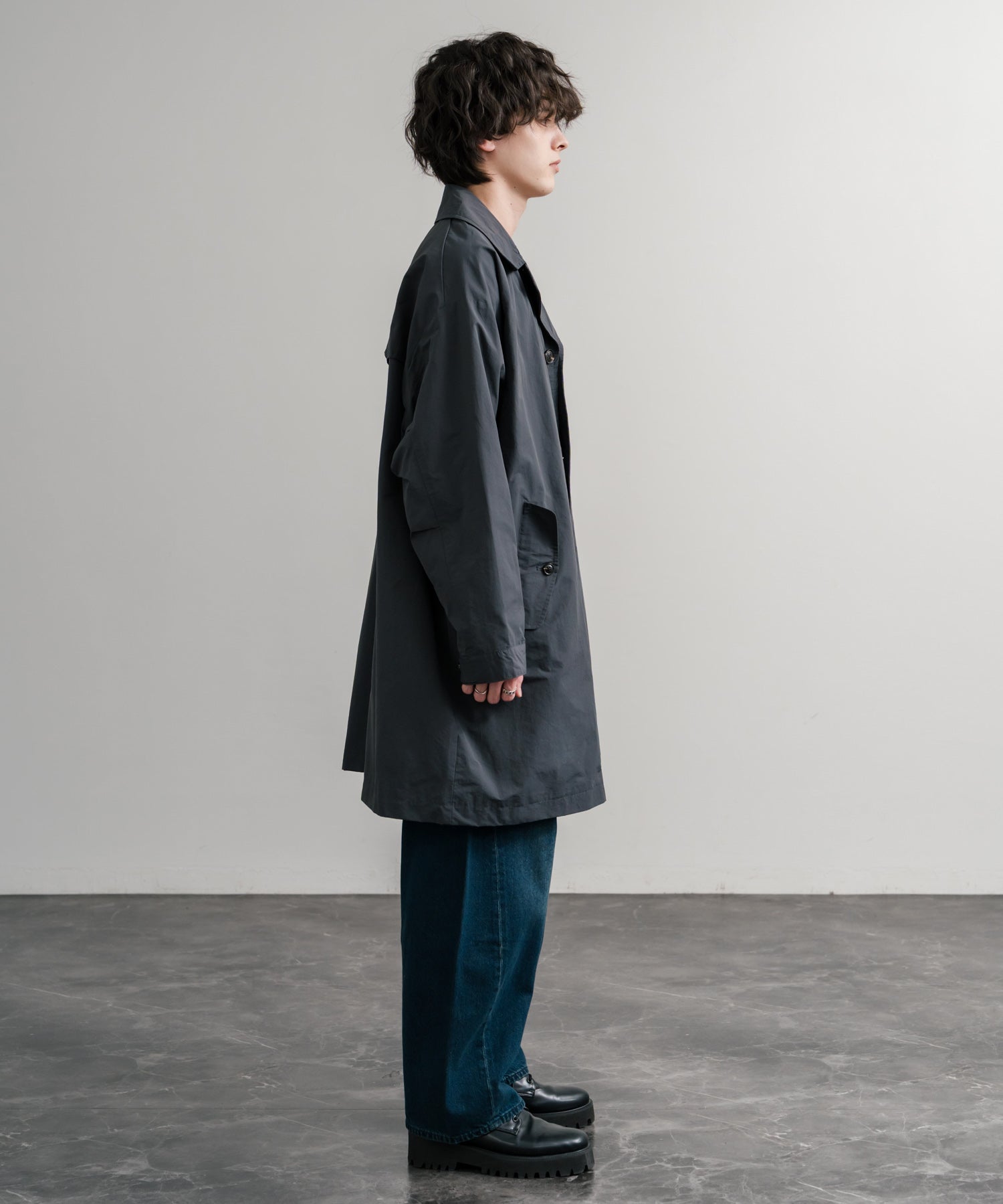 Audience オーディエンス 綿ナイロン高密度ポプリン M-51ロング丈モッズステンカラーコート AUD7356 15253