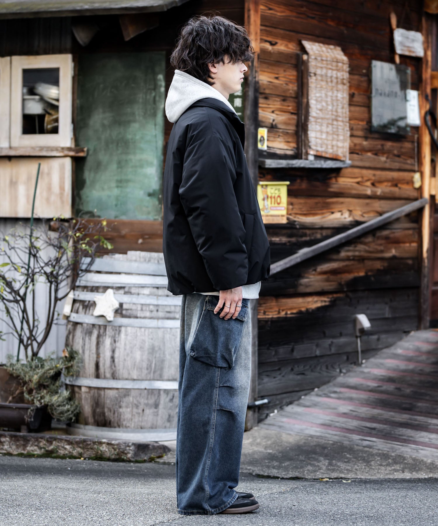 STARTER BLACK LABEL スターターブラックレーベル タスランファイバー中綿ワンポイントロゴ刺繍スタンドジャケット 15012