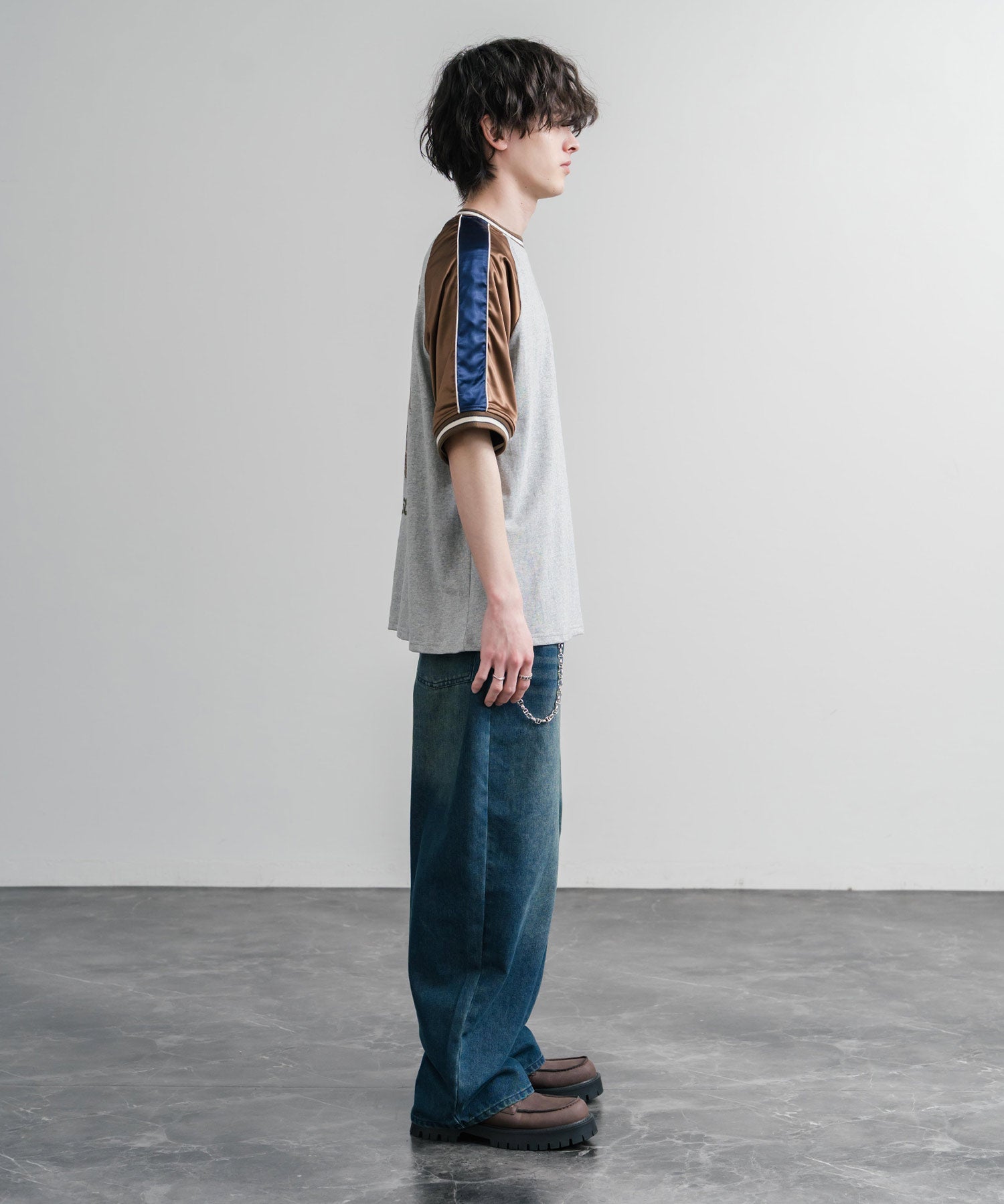 KRIFF MAYER クリフメイヤー スーベニア虎刺繍スカジャンTシャツ/リブラインラグランカットソー 2547201 15866