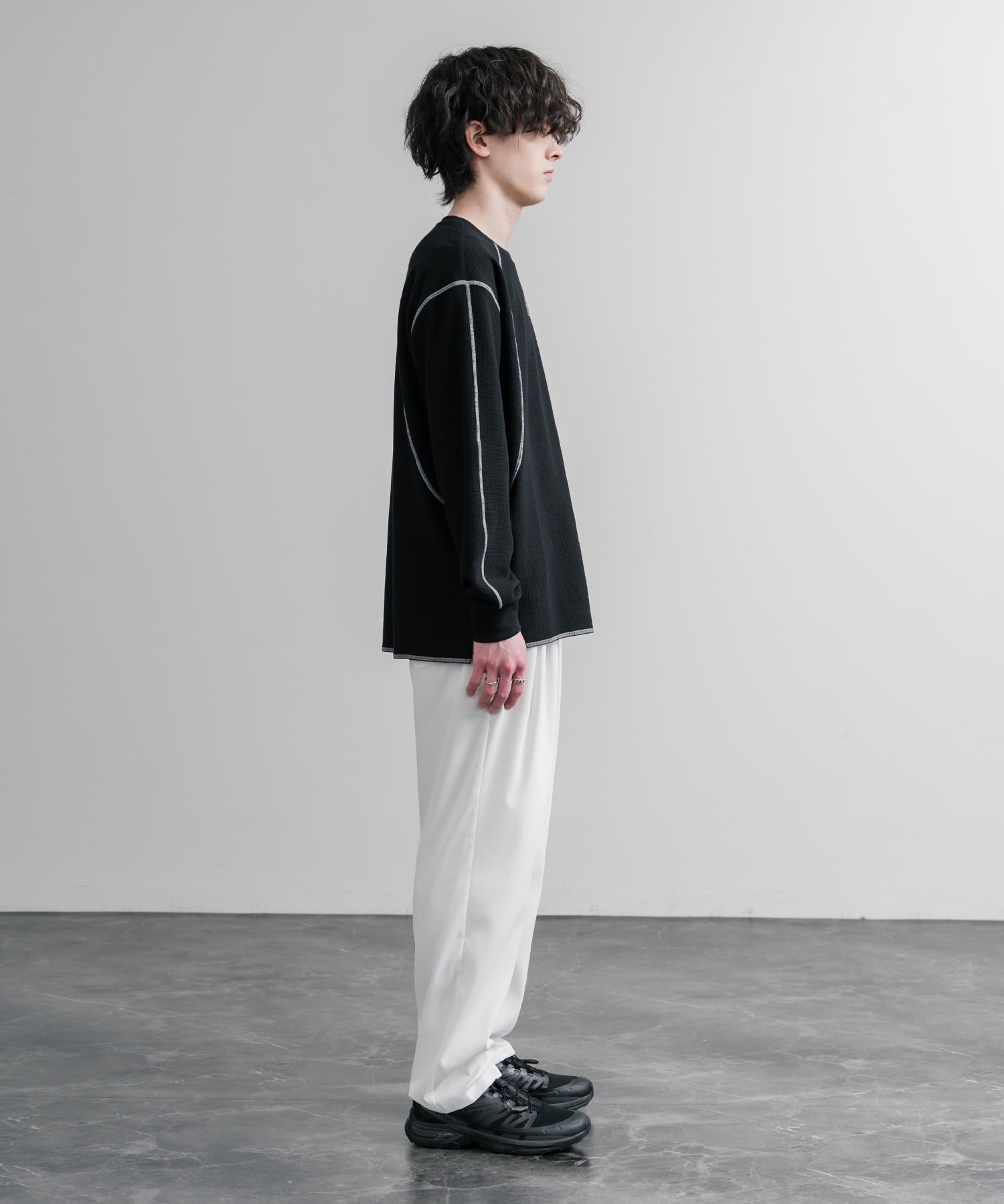 THE NORTH FACE ザ・ノースフェイス M'S SERRA L/S R/TEE ワンポイントロゴ刺繍ワッフル長袖Tシャツ 15889