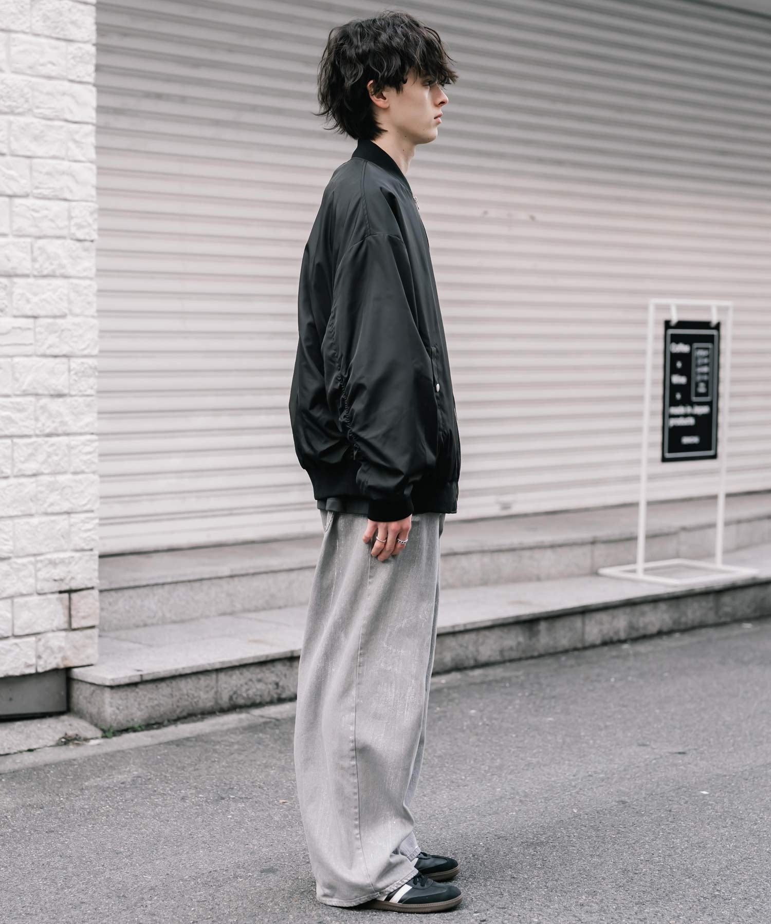 新色追加 ポリDEWSPO オーバーサイズMA-1フライトジャケット/撥水加工ミリタリーブルゾン 15293