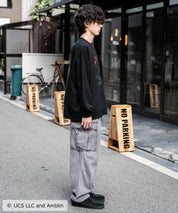 Universal City Studios LLC 別注コラボ オーバーサイズヴィンテージライクグラフィックプリント裏起毛スウェットトレーナー 15115