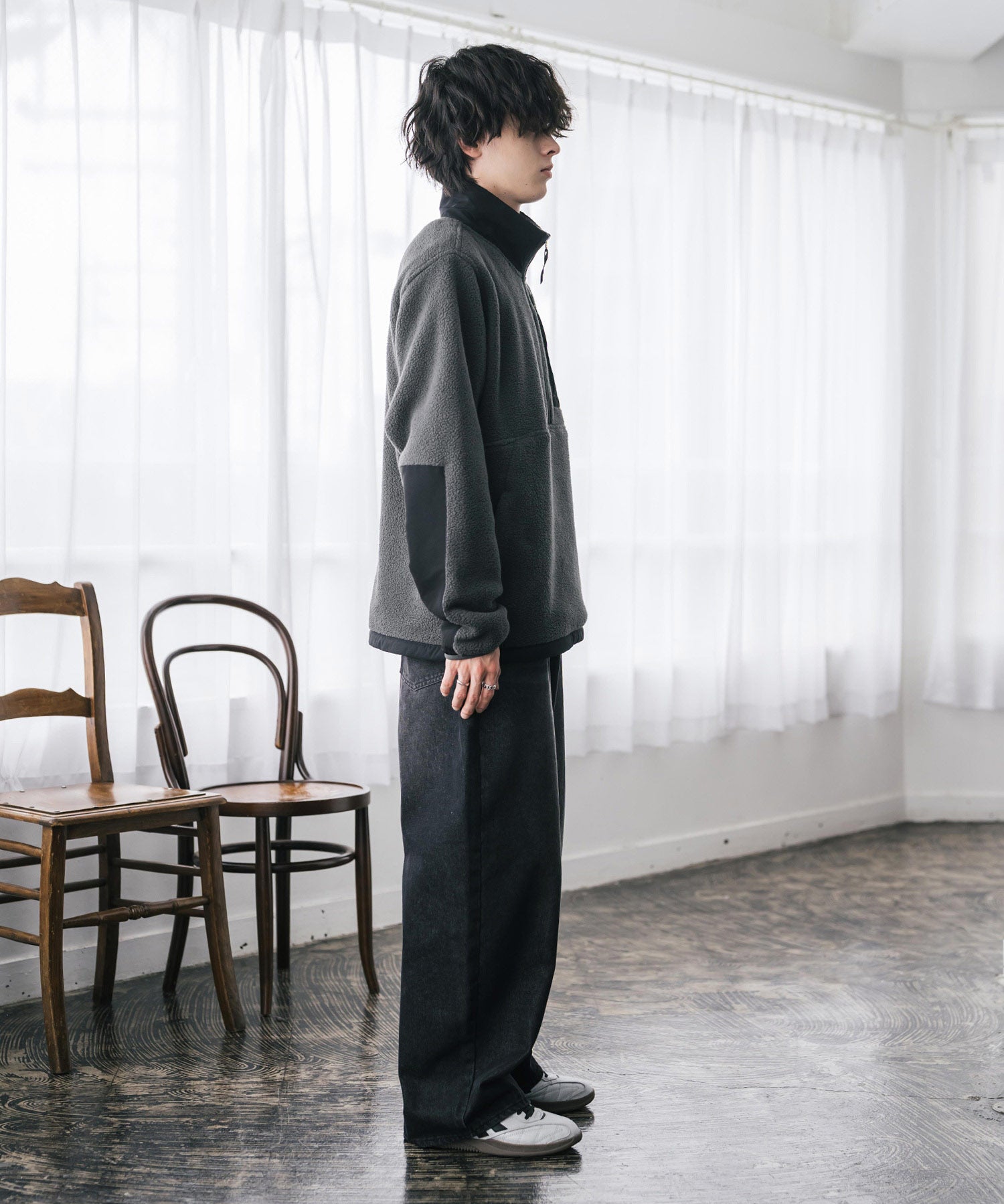 THE NORTH FACE ザ・ノースフェイス Men's Yumiori Off Peak 1/2 Zip Jacket ワンポイントロゴ刺繍ハーフジップ長袖フリースプルオーバー 16245