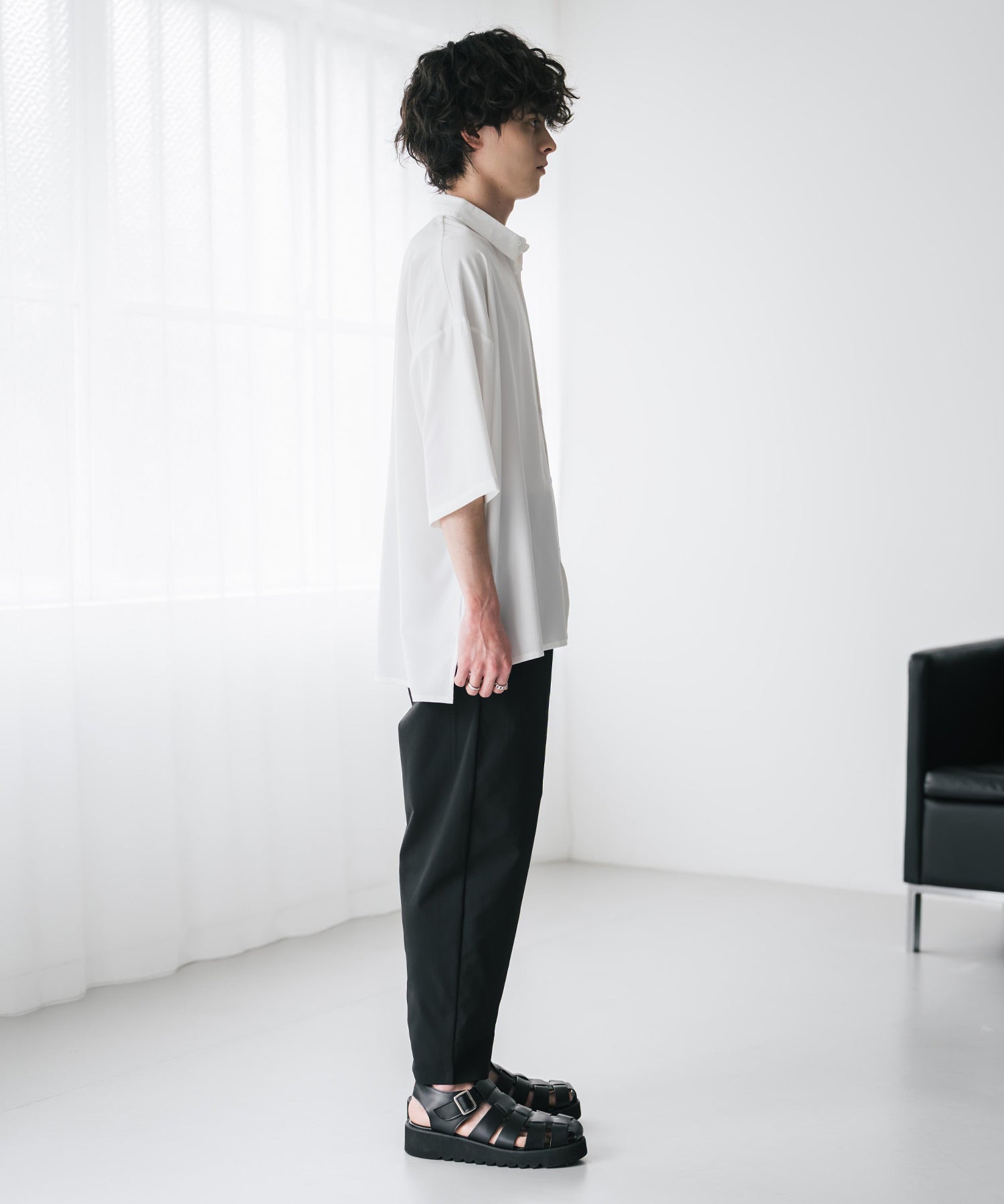 新色追加 接触冷感多機能素材リネンライク アンクルテーパードイージーパンツ 15482