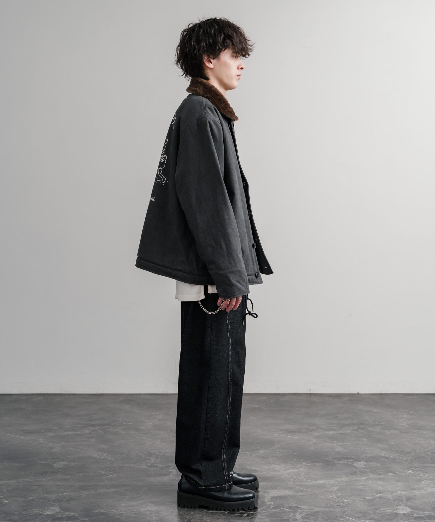 KRIFF MAYER クリフメイヤー バックグラフィックプリント裏ボアデッキジャケット 2525109 14969