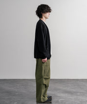Upscape Audience アップスケープオーディエンス 日本製ウールビックワッフルニットソーノーカラーアーミーカーディガン AUD7290 16471