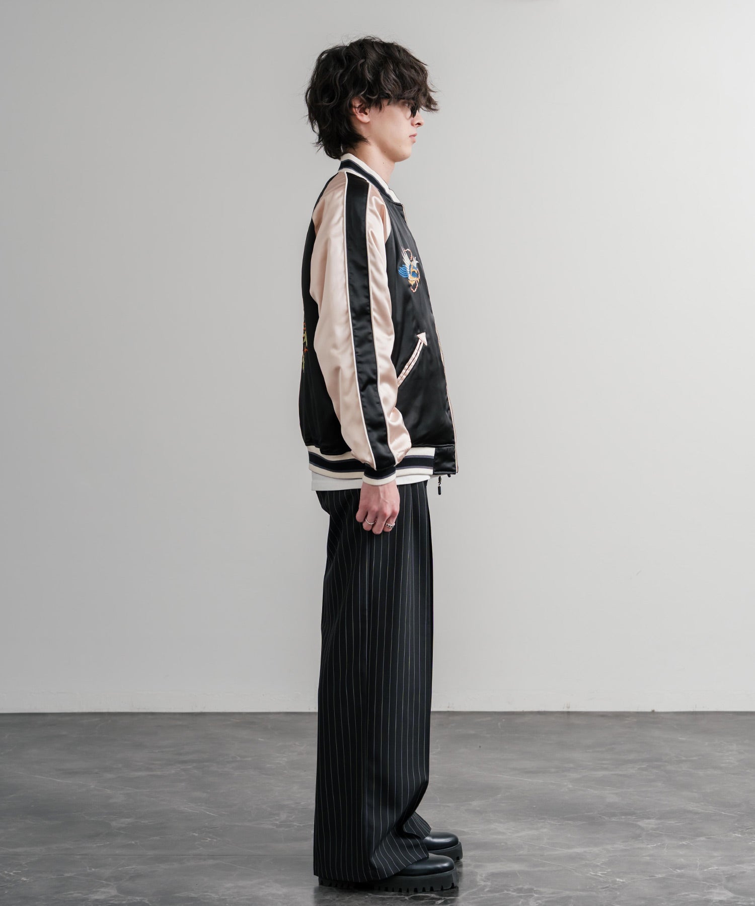 KRIFF MAYER クリフメイヤー スーベニア刺繍ひっくりスカジャン/リバーシブルダブルジップ短丈ブルゾン 2515102 14883