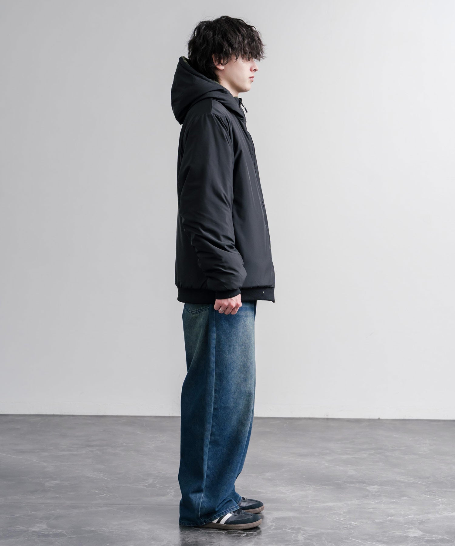 KRIFF MAYER クリフメイヤー 2WAYリバーシブル ひっくりフードボアジャケット/ワンポイントロゴ刺繍マウンテンパーカー 2612801 16546