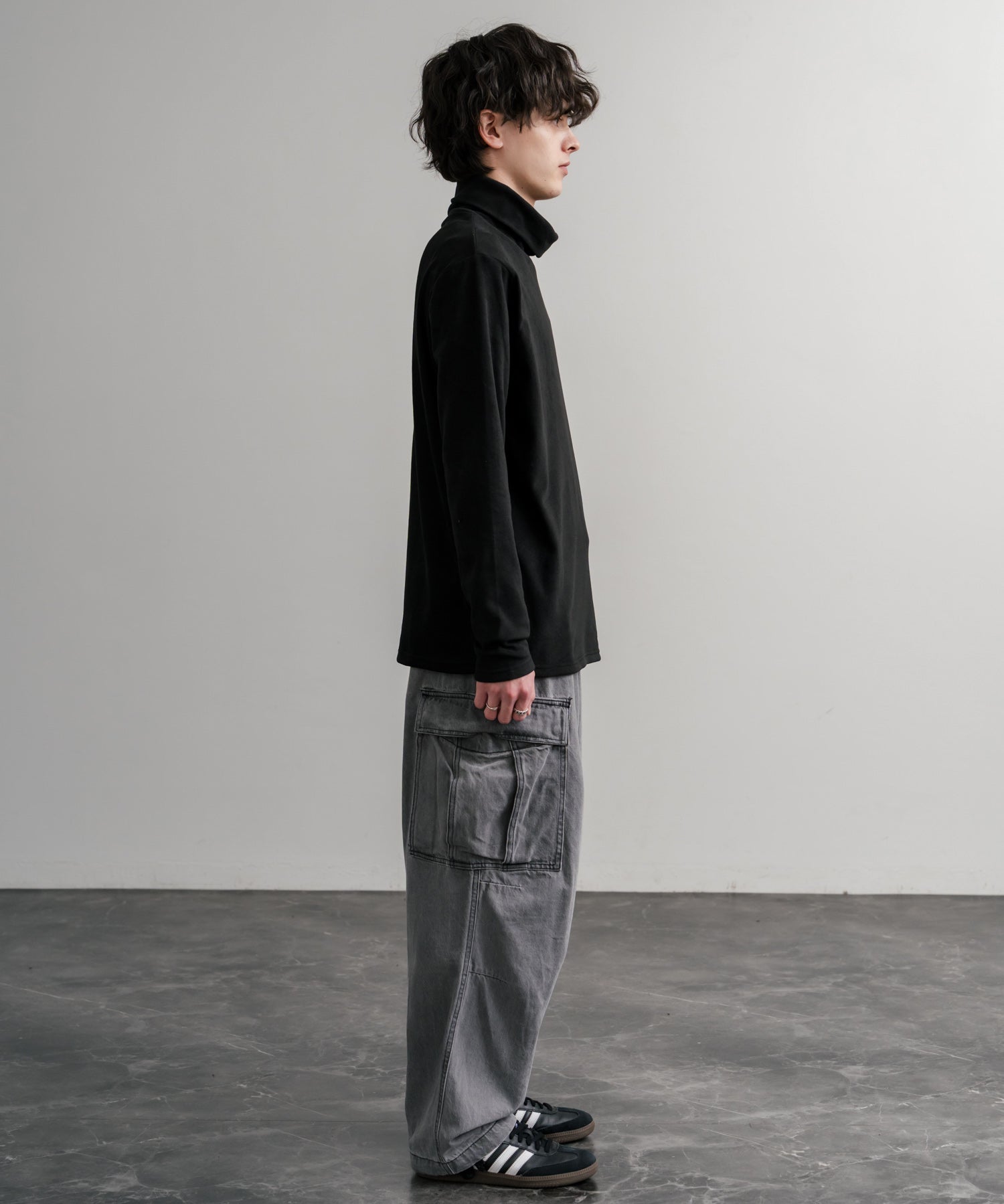 ストレッチフリースタートルネック長袖Tシャツ 14856