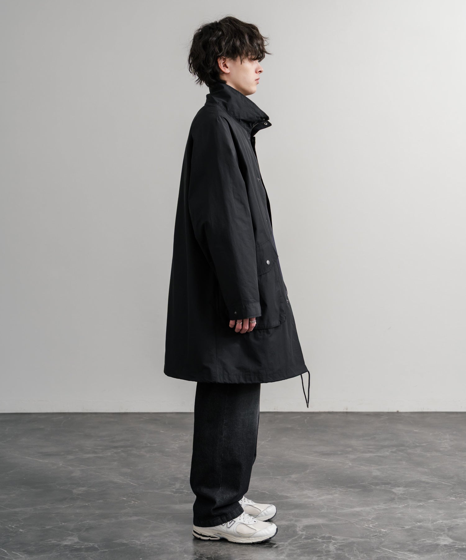 Audience オーディエンス 綿ナイロン高密度ポプリン M-90ロング丈スタンドネックモッズコート AUD7355 15252