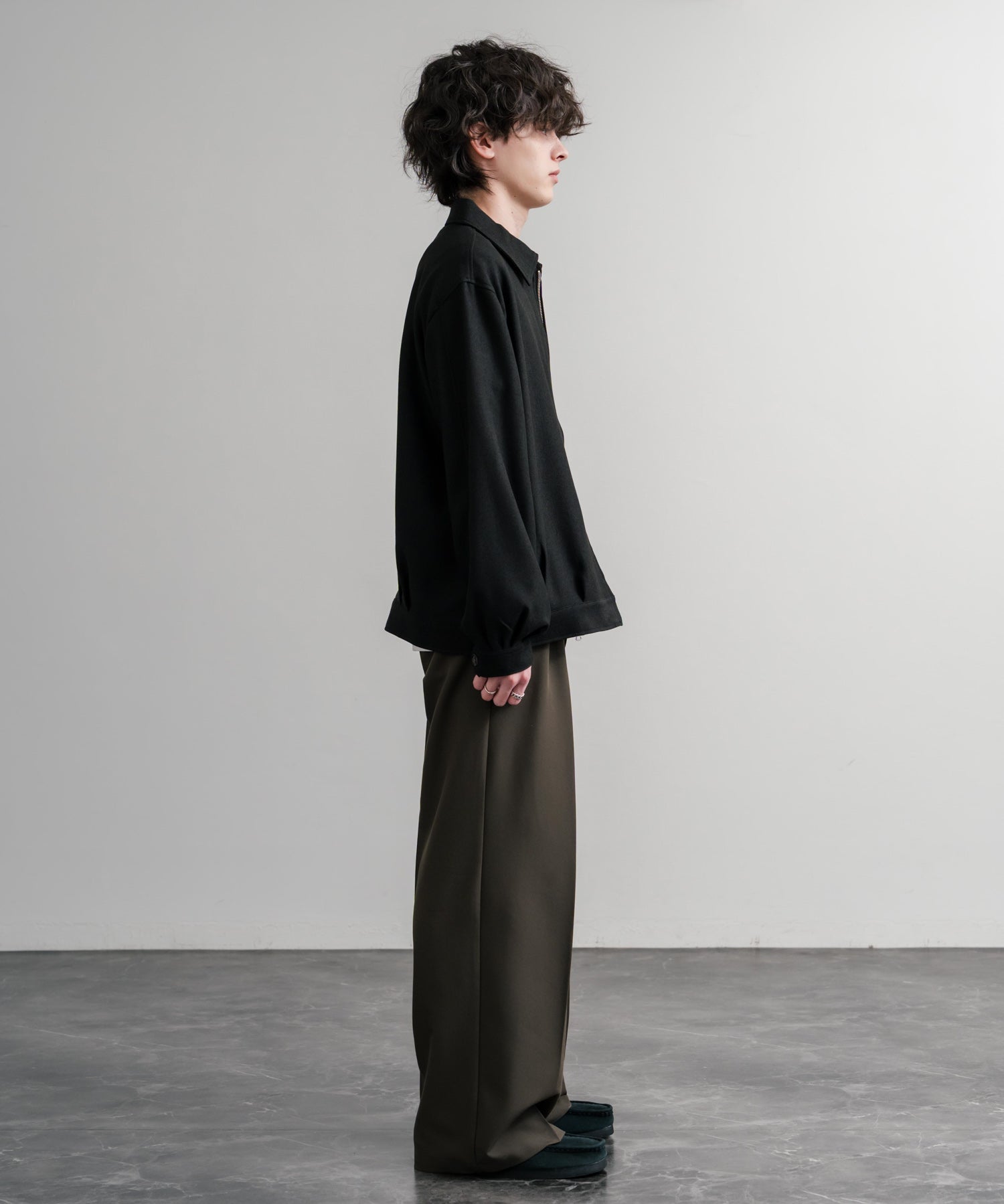 Upscape Audience アップスケープオーディエンス 日本製 国産 LANATEC ラナテック TECH メランジヘリンボンツイード 襟付きショートブルゾン AUD7364 14968