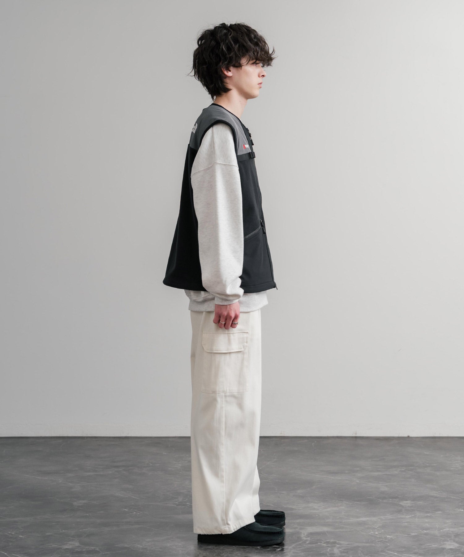 日本未展開モデル THE NORTH FACE ザ・ノースフェイス LINE-X FLEECE VEST ワンポイントロゴ刺繍フリースベスト 15569