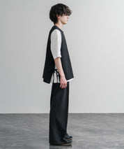 Upscape Audience 日本製/国産Reflax TECH リネンライクキャンバス キーネックプルオーバーエプロンベスト AUD7394 15861