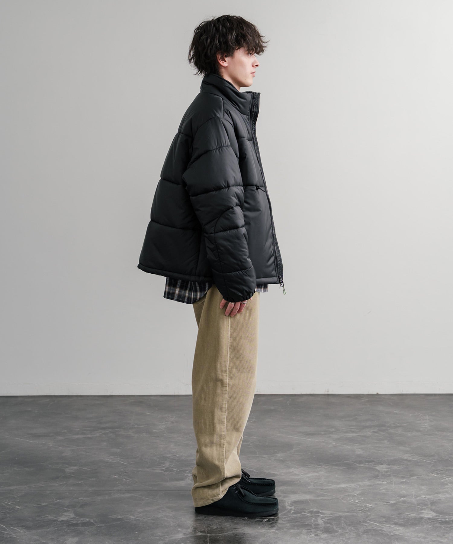 HUF ハフ SEQUOIA PUFFER JACKET REALTREE SEQUOIA PUFFER オーバーサイズワンポイントロゴ中綿ジャケット 15056