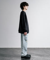 新色追加 Upscape Audience アップスケープオーディエンス 日本製 国産 ウールビックワッフルクルーネックニットソー AUD6570 14125