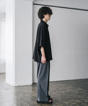 接触冷感 とろみビッグシルエットドルマン半袖シャツ 15365