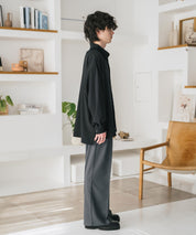 新色追加 接触冷感 オーバーサイズとろみストレッチレギュラーカラー長袖シャツ 14209