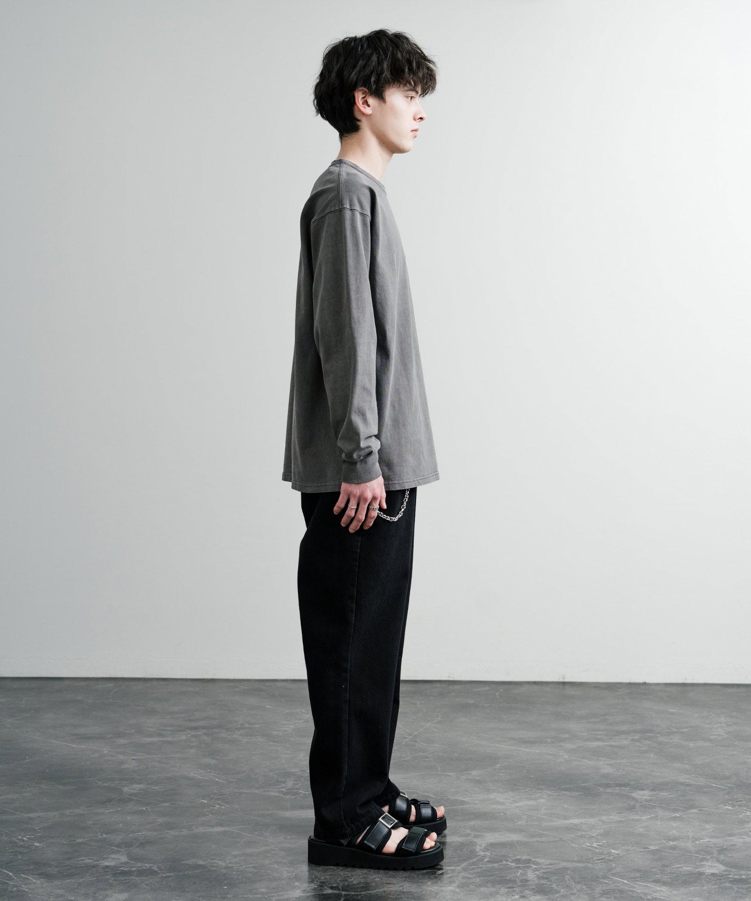 KRIFF MAYER クリフメイヤー オーバーサイズ ヘビーオンスピグメントクルーネック長袖Tシャツ ロンT 2435807