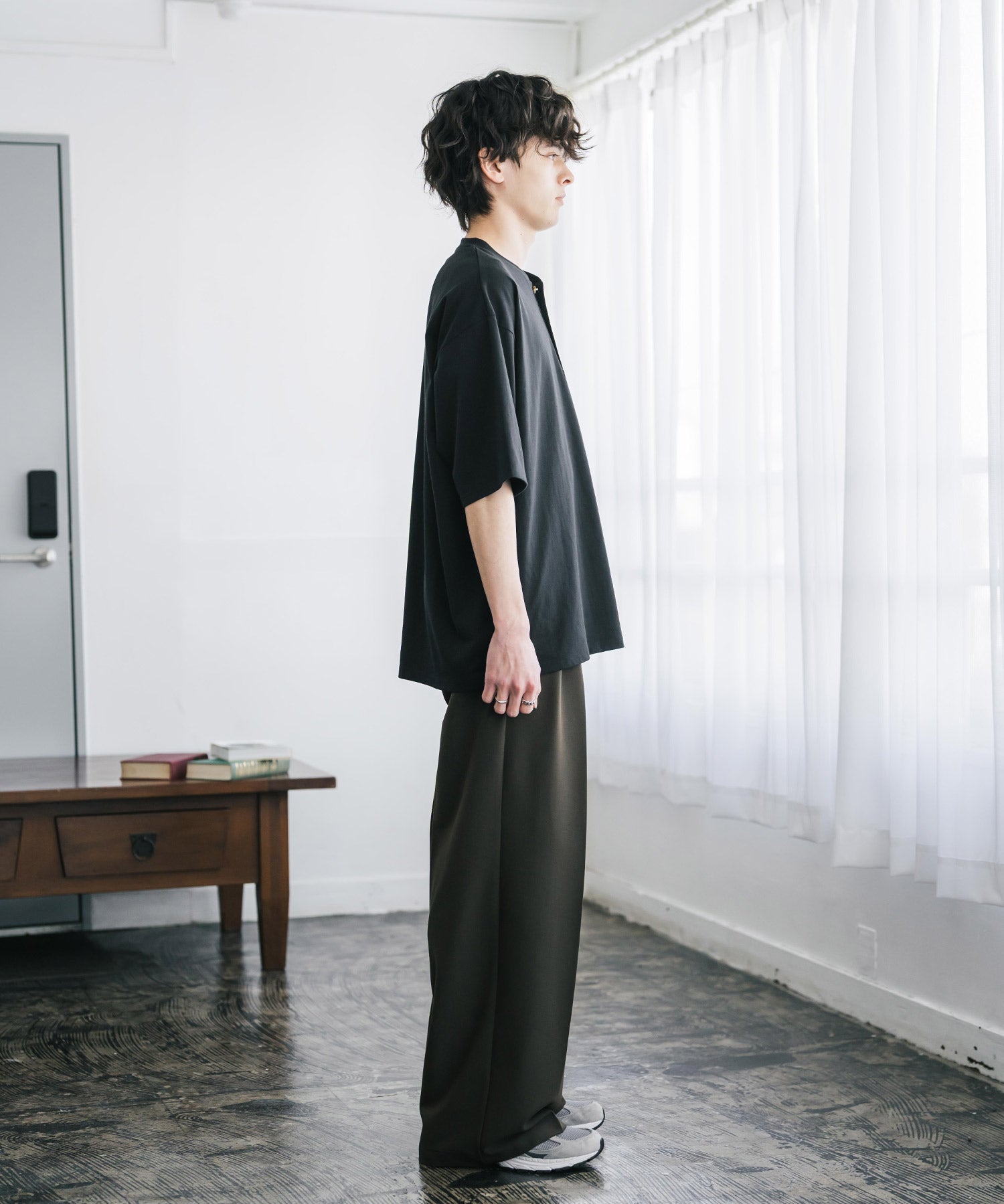 U.S. POLO ASSN. ユーエスポロアッスン 別注コラボワンポイントロゴ刺繍天竺ヘンリーネック半袖Tシャツ 15427