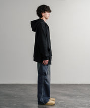 HUF ハフ ALL CAPS F/Z HOODIE オーバーサイズ裏起毛ワンポイントロゴ刺繍フルジップパーカー 15058