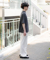 オーバーサイズ ケミカルウォッシュワンポイントフラワープリント半袖Tシャツ
