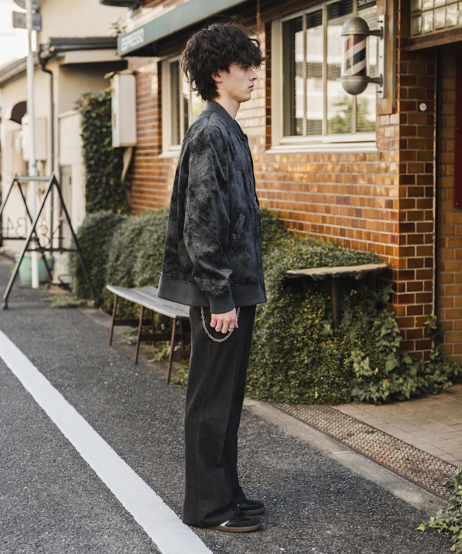 オーバーサイズ ヴィンテージライクPUレザージャケット/フライトジャケット/MA-1 14685