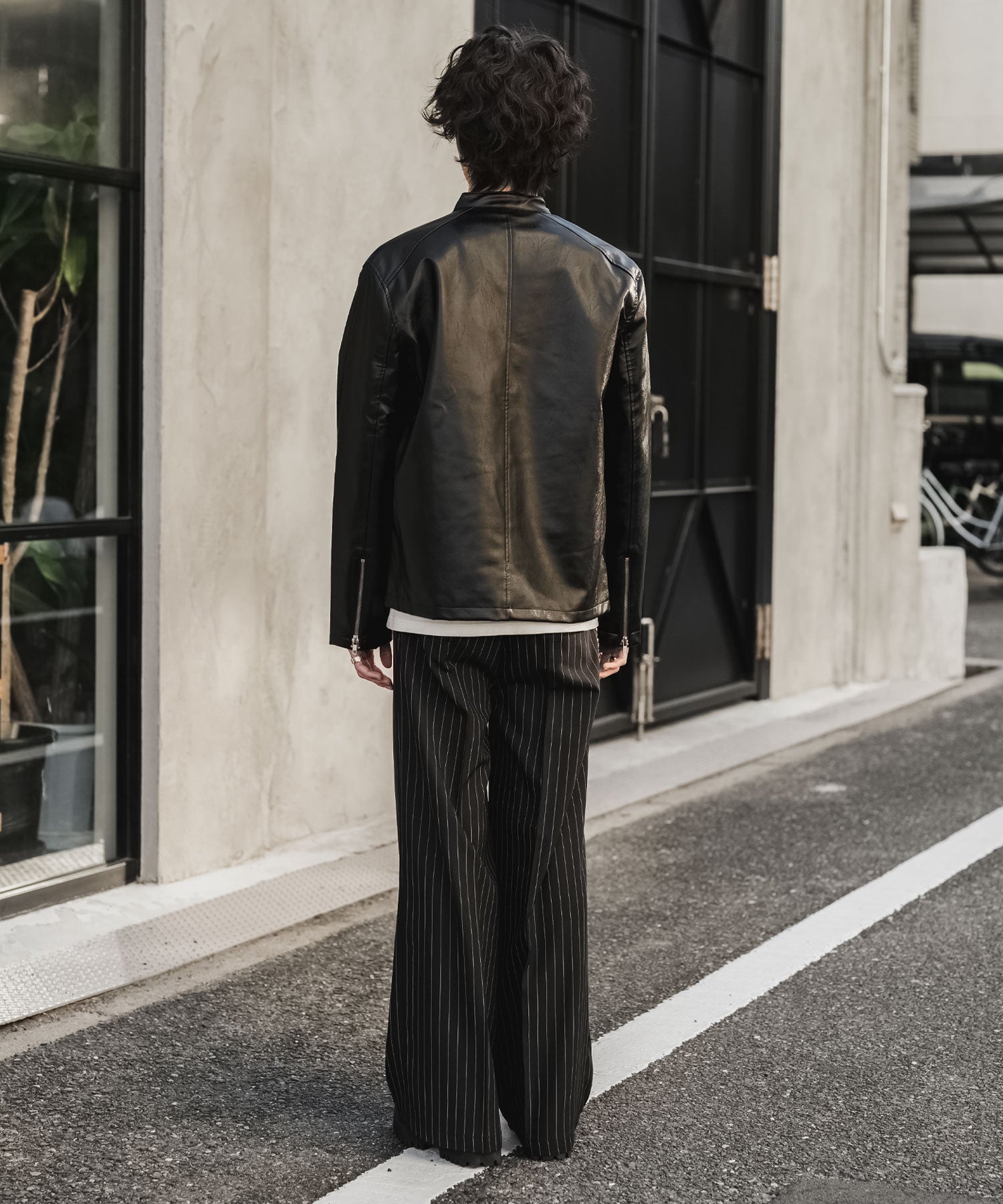 PUレザーシングルライダースジャケット　14681