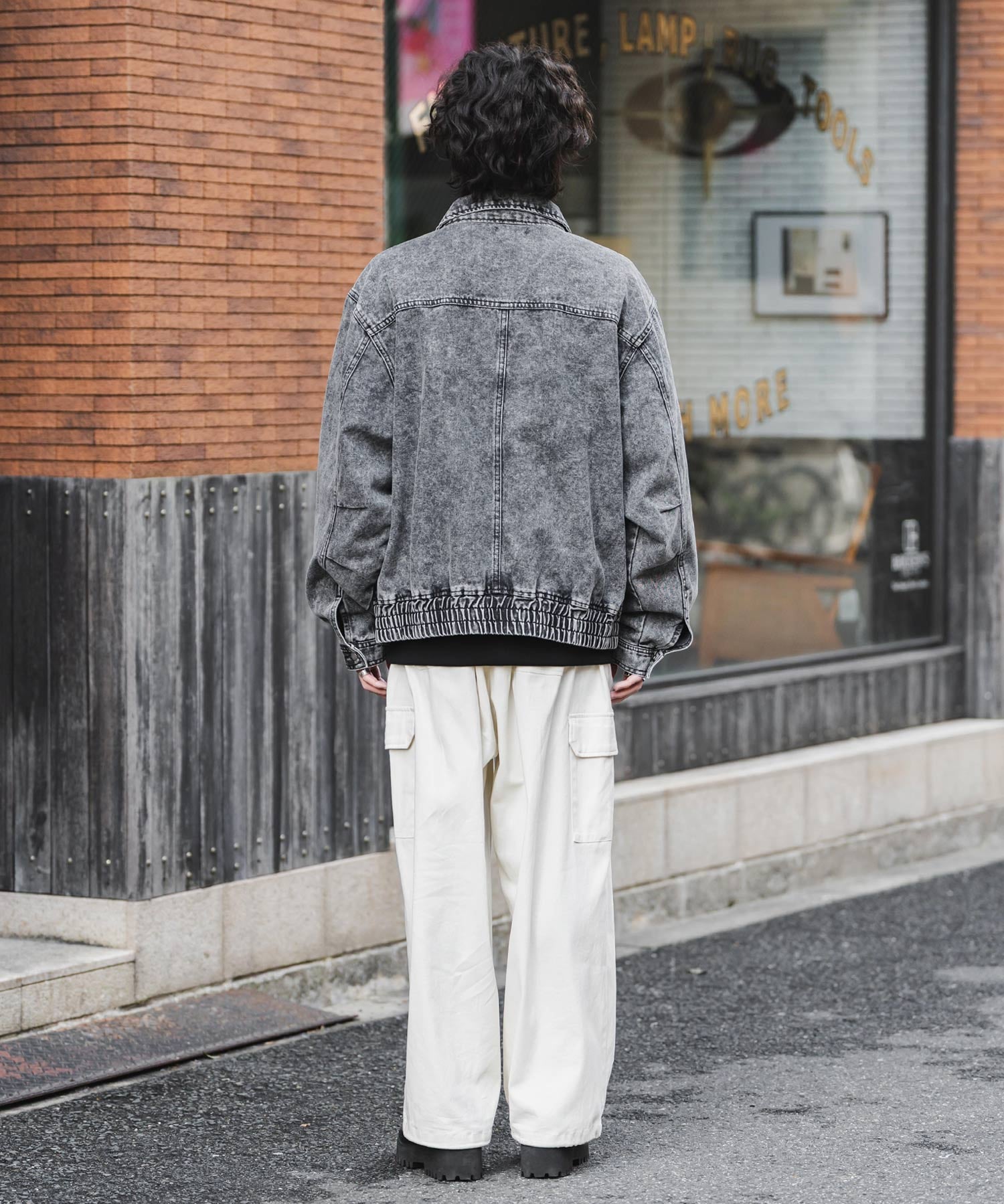 ヴィンテージライク オーバーサイズデニムブルゾン 15378