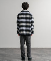 Upscape Audience アップスケープオーディエンス 日本製 国産 ECOLANAシャギーチェックスタンドオーバージャケット AUD7340 14898