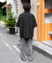 新色追加 オーバーサイズ 無地/チェック柄/ストライプ柄レギュラーカラー半袖シャツ 13977