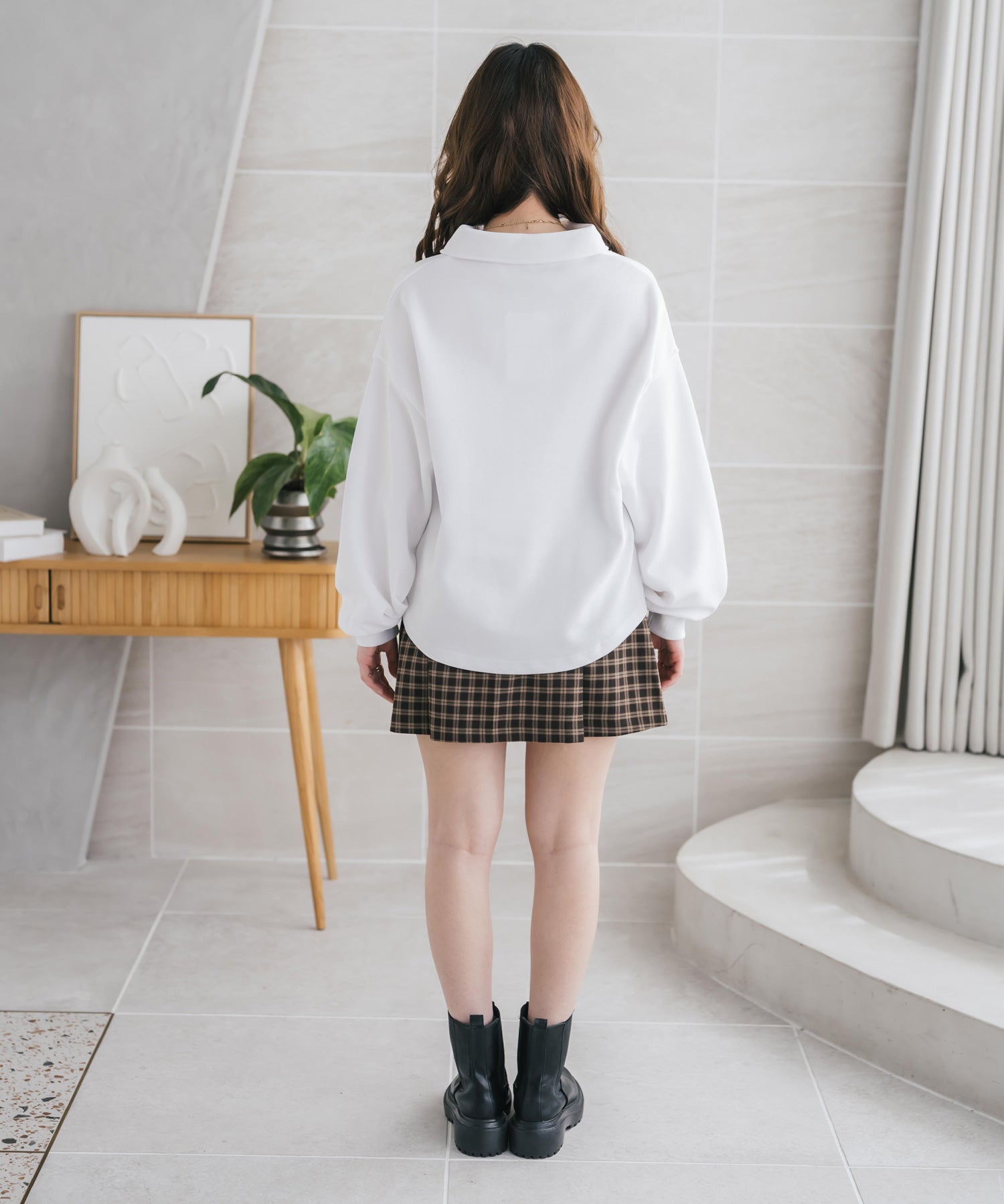 U.S.POLO ASSN. ユーエスポロアッスン 襟付きキーネックダンボールスウェット/スキッパー長袖トレーナー 16455