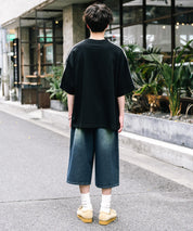 UMBRO アンブロ 別注コラボ オーバーサイズサイドライントラックワンポイントロゴ刺繍クルーネック半袖Tシャツ