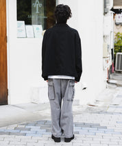 オーバーサイズTRストレッチスタンドカラージャケット ジップアップショートブルゾン 14120