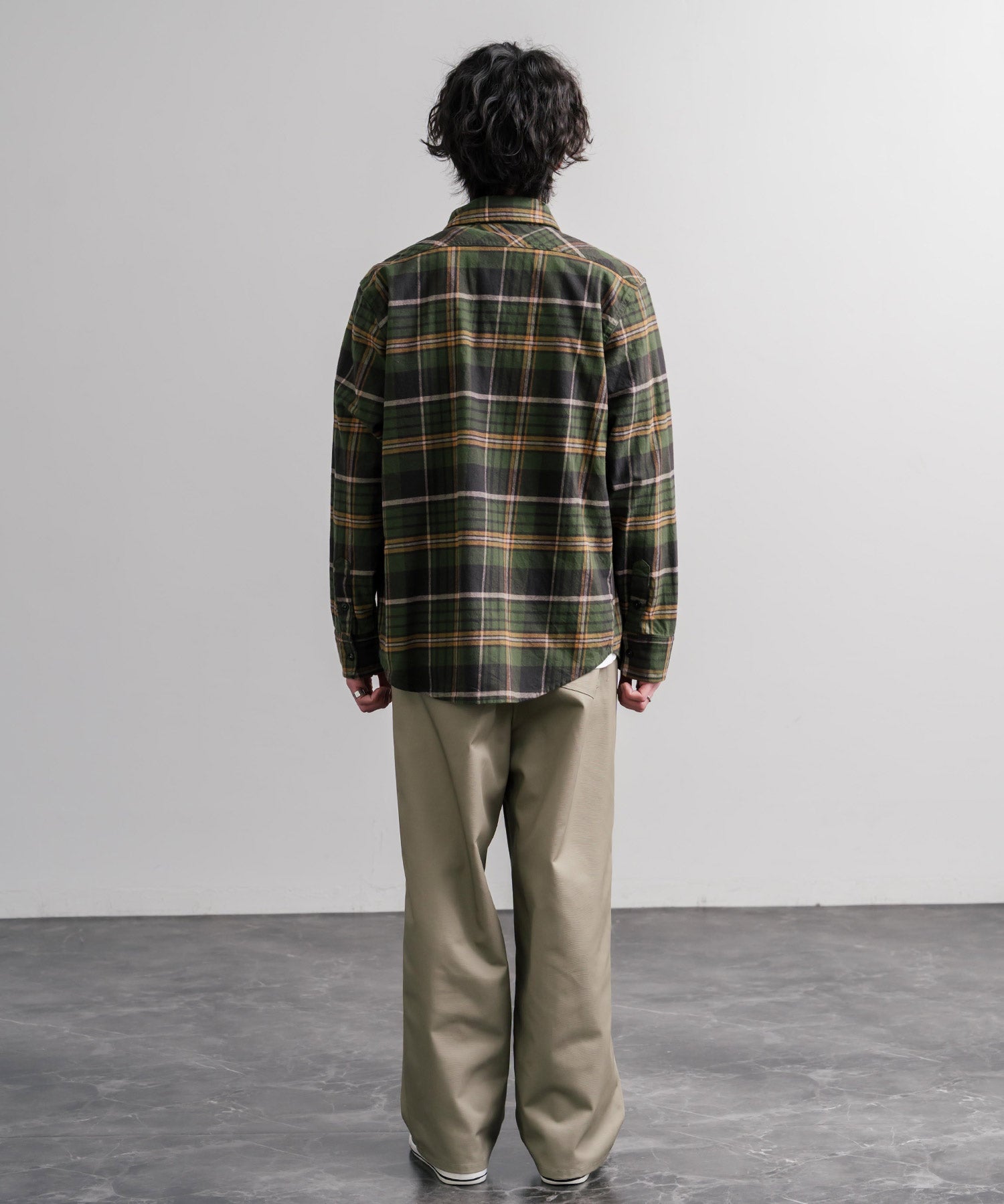 KRIFF MAYER クリフメイヤー ルーズシルエット ビエラチェックレギュラーカラー長袖シャツ 2616300 16373