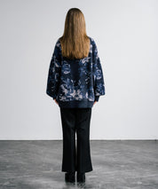 新色追加 フェザーヤーン オーバーサイズフラワー柄クルーネックニット 14031