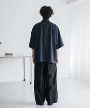 接触冷感 多機能素材リネンライク ワンタックセンタープレスワイドストレートイージーパンツ 15483