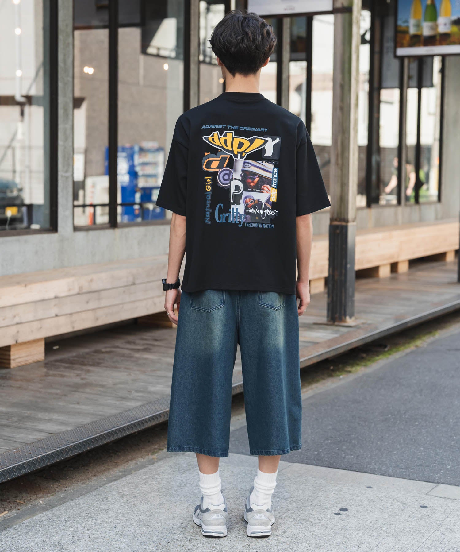 ddp別注コラボ オーバーサイズバックプリント半袖Tシャツ 15689