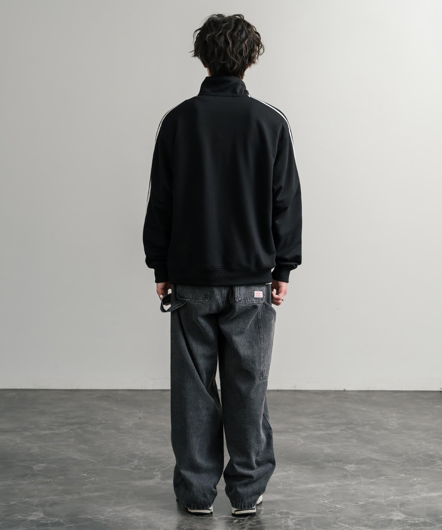 U.S. POLO ASSN. ユーエスポロアッスン half zip sweat shirt オーバーサイズ袖ラインワンポイントロゴ刺繍ハーフジップ裏毛スウェット 14862