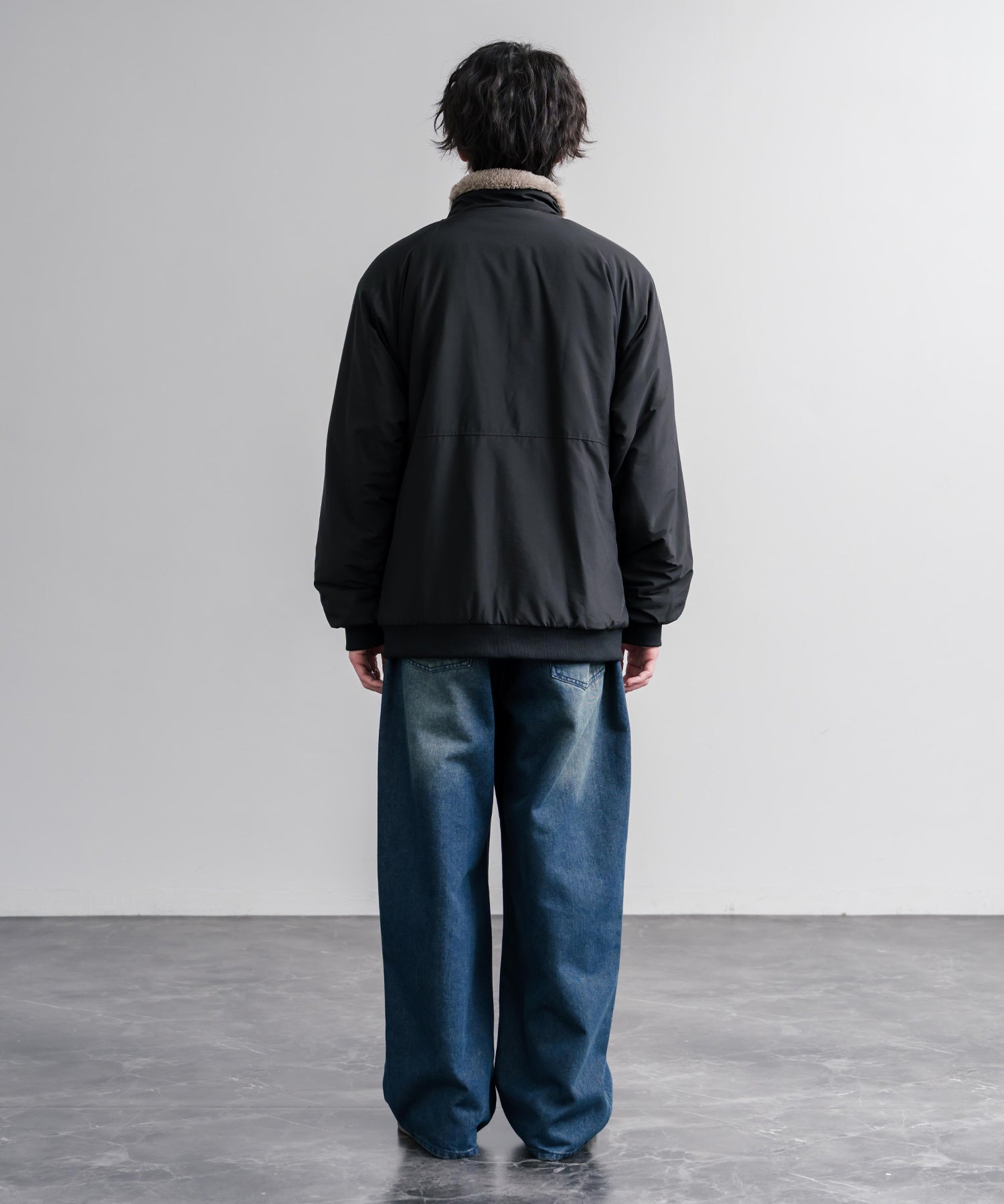 KRIFF MAYER クリフメイヤー 2WAYリバーシブル ひっくりスタンドネックボアジャケット/ワンポイントロゴ刺繍入りブルゾン 2612802 16550