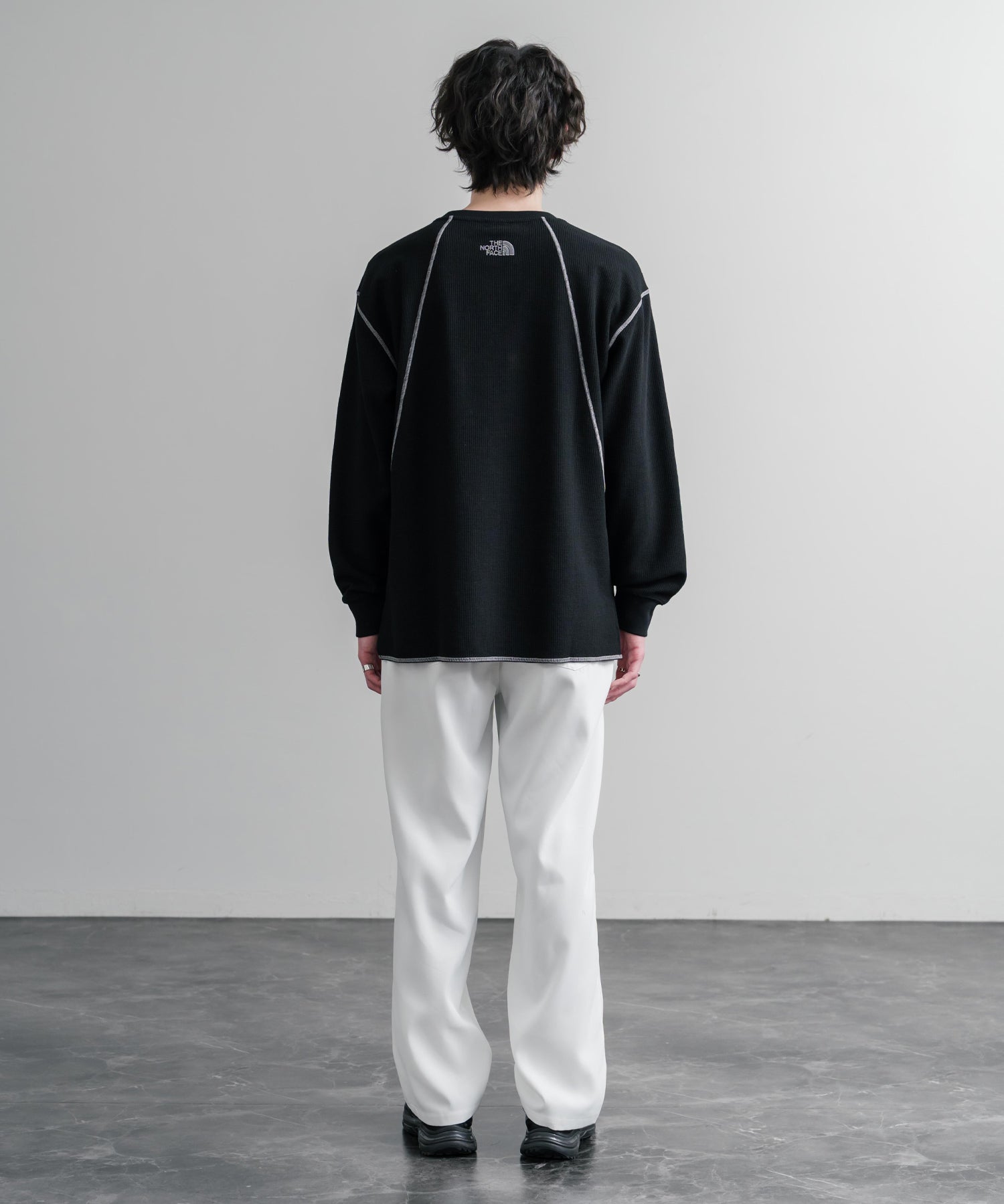 THE NORTH FACE ザ・ノースフェイス M'S SERRA L/S R/TEE ワンポイントロゴ刺繍ワッフル長袖Tシャツ 15889