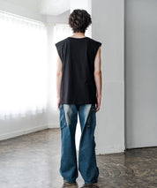 ケミカル加工 コットンノースリーブTシャツ/タンクトップ 15633
