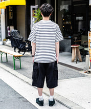 U.S.POLO ASSN. ユーエスポロアッスン バックプリント/無地/ボーダー オーバーサイズクルーショートスリーブTシャツ