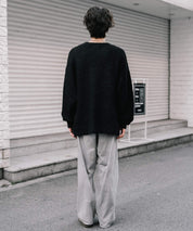 オーバーサイズウール混ミックス糸プルオーバーニットセーター 14548